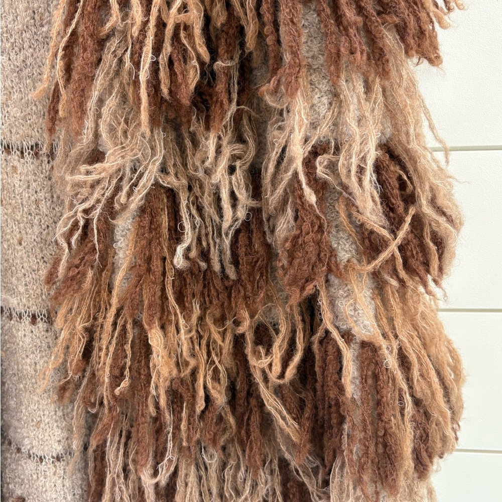 L. paulet 100% Alpaca Shaggy Open Cardigan Sweater - Picture 8 of 14